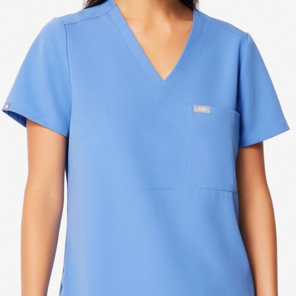 Figs Katarina scrub top - XS - ceil blue